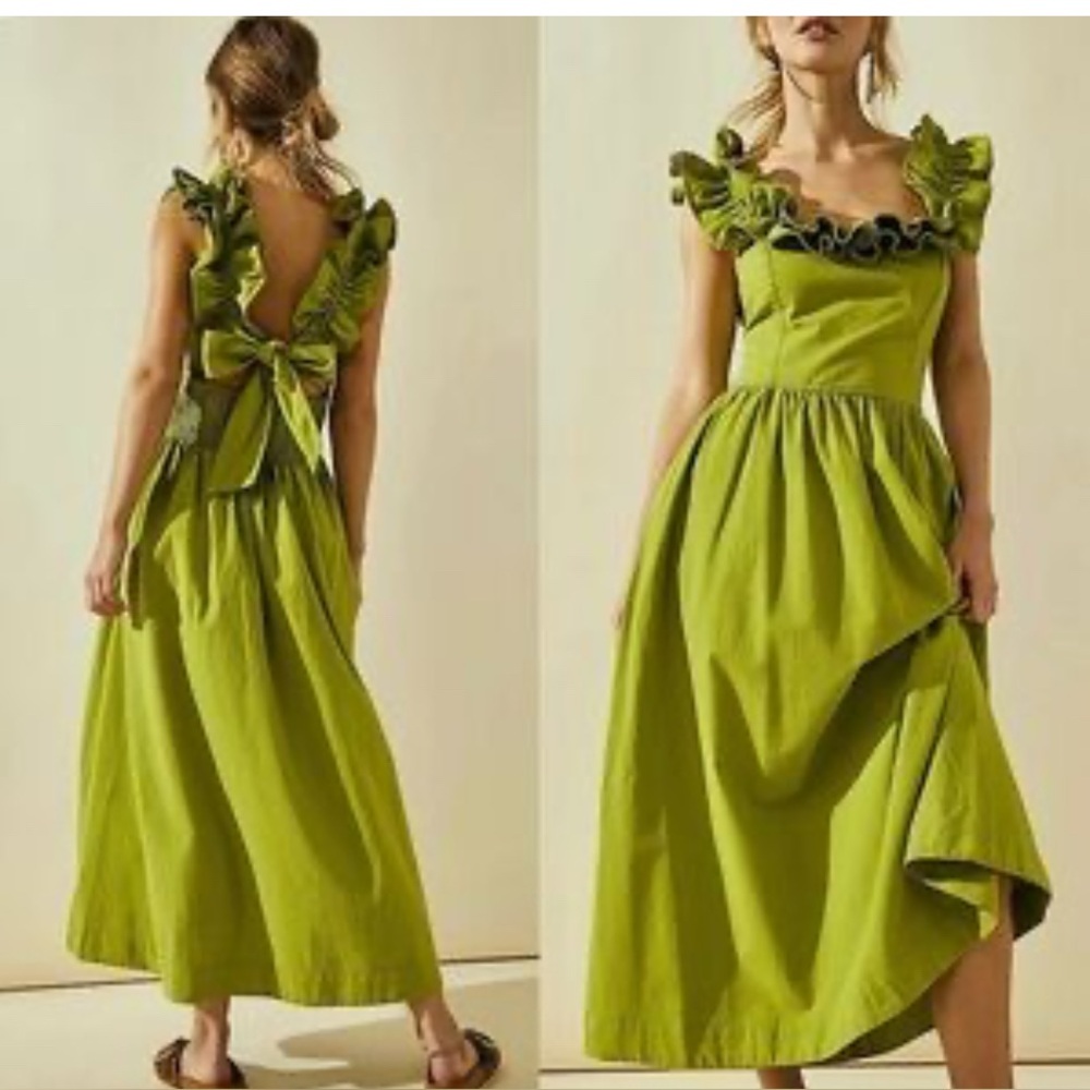 Free People Ruffle It Up Midi Color: Mojito Lime Size: Small